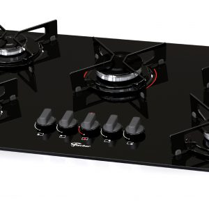 Fogão Cooktop Fischer 5Q Fit Line Gás Mesa Vidro