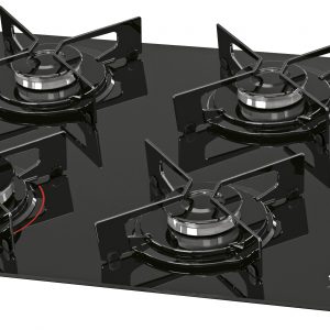 Fogão Cooktop Fischer 4Q Gás Mesa Vidro Preto