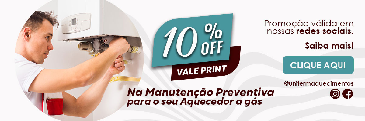 Promoção Manutenção Aquecedor a Gás10% Off